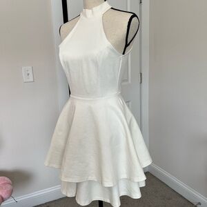 Windsor/ White Halter Mini Dress/ M